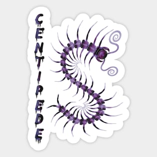 Purple Centipede with Spray Paint Sticker